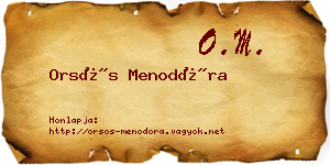 Orsós Menodóra névjegykártya